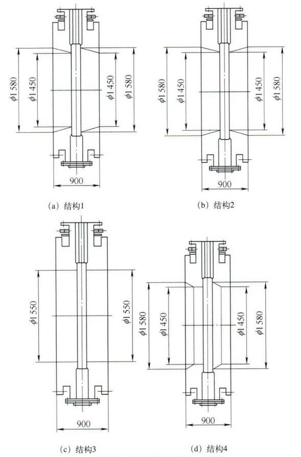 圖1 四種流體通道結(jié)構(gòu)二維圖